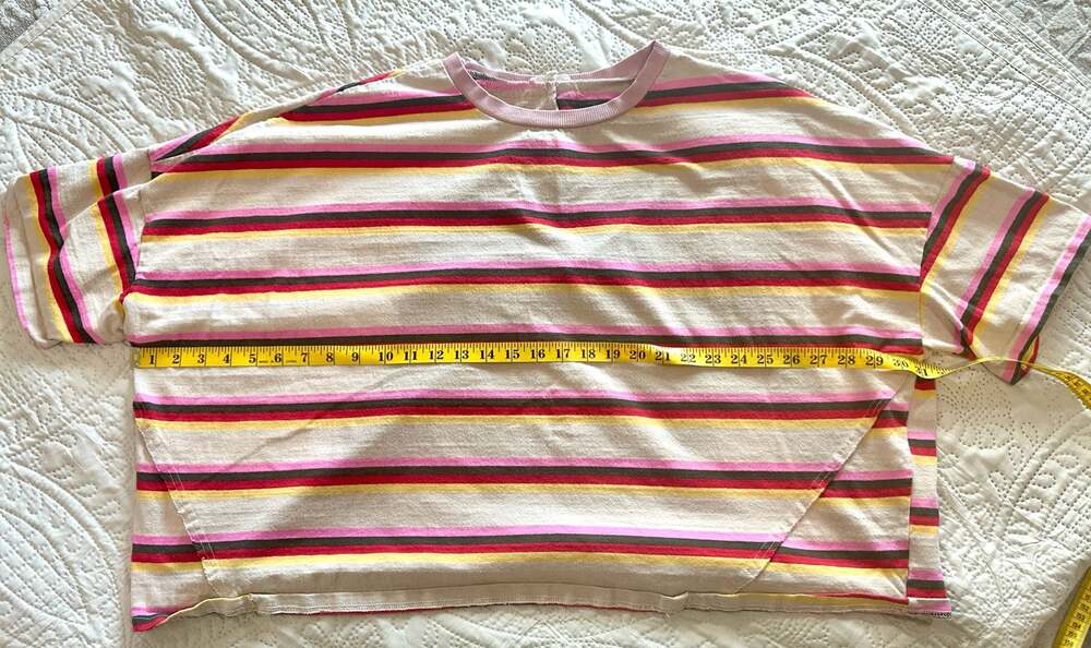 Easel Multicolored Cotton Striped Boxy T-Shirt Top Size S oversized